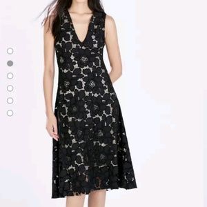 Zara NWT Sz_XS V-Neck Floral Dress Black/Navy